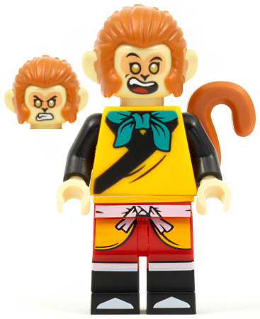 Минифигурка Lego Monkey King - Bright Light Orange Robe, Dark Turquoise Bandana, Open Eyes mk033